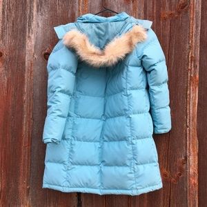 LL Bean Light Blue Down Parka size M - Removable Hood